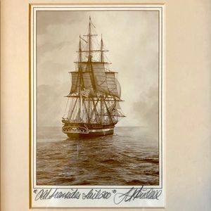 Old Ironsides Sail 200. Signed print by artist